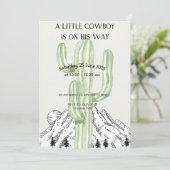 小さなカウボーイがやってくる！ベイビーシャワーの招待状 招待状 (スタンド正面)