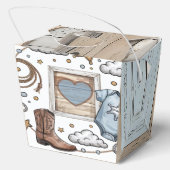 小さなカウボーイがウェスタンの赤ちゃんシャワーを浴びる フェイバーボックス (裏面)