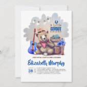 小さなカウボーイがベビーシャワーを持って行く 招待状 (正面)