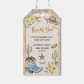 小さなカウボーイが彼の道を行く黄色西部 ギフトタグ (正面)