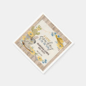 小さなカウボーイが彼の道を行く黄色西部 スタンダードカクテルナプキン (角)