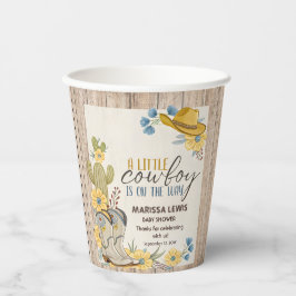 小さなカウボーイが彼の道を行く黄色西部 紙コップ