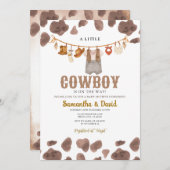 小さなカウボーイが牛のパターンを進めている 招待状 (正面/裏面)