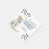 小さなカウボーイが男の子の赤ちゃんのシャワーを途中にある スタンダードカクテルナプキン (角)