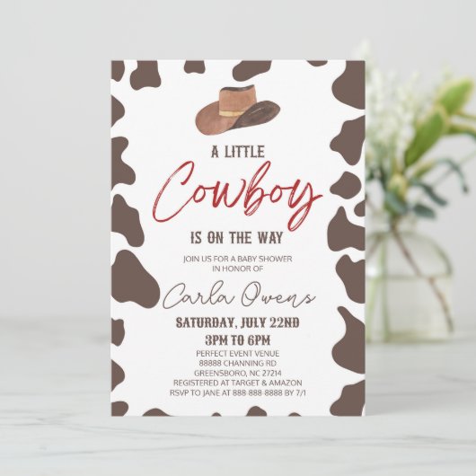 小さなカウボーイが行く！ロデオ赤ちゃんシャワー 招待状 (スタンド正面)