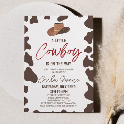 小さなカウボーイが行く！ロデオ赤ちゃんシャワー 招待状