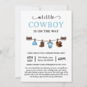 小さなカウボーイが西の赤ちゃんシャワーを途中にある 招待状 (正面)