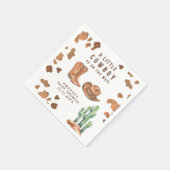 小さなカウボーイが赤ちゃんシャワーを浴びている スタンダードカクテルナプキン (角)