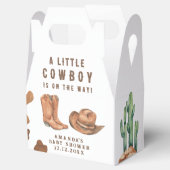 小さなカウボーイが赤ちゃんシャワーを浴びている フェイバーボックス (オープン)