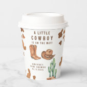 小さなカウボーイが赤ちゃんシャワーを浴びている 紙コップ (正面)