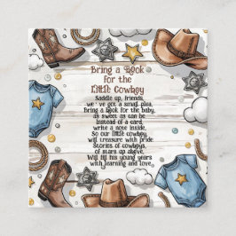 小さなカウボーイが赤ちゃんシャワーを浴びる途中 エンクロージャーカード