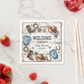 小さなカウボーイが赤ちゃんシャワーを浴びる途中 スタンダードカクテルナプキン (インサイチュ)