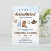 小さなカウボーイが赤ちゃんシャワーを浴びる 招待状 (スタンド正面)