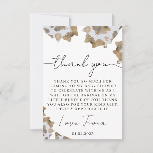 小さなカウボーイが途中だ サンキューカード (正面)