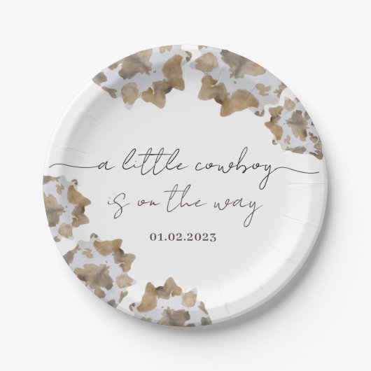 小さなカウボーイが途中だ ペーパープレート (正面)