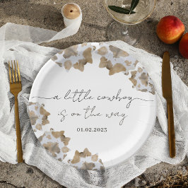 小さなカウボーイが途中だ ペーパープレート