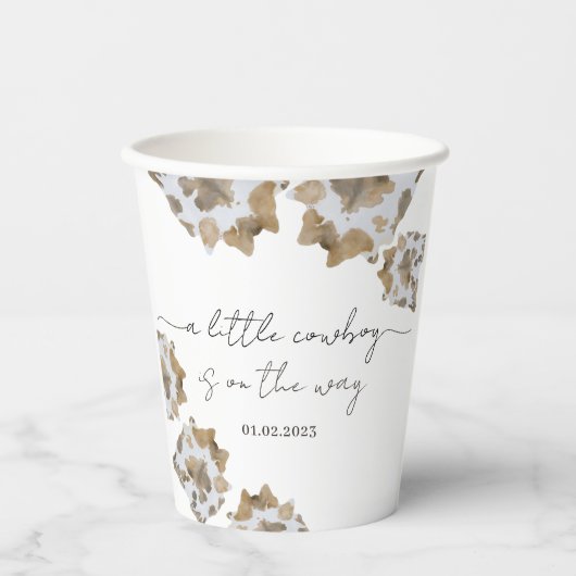 小さなカウボーイが途中だ 紙コップ (正面)