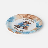 小さなカウボーイが途中だ | 赤ちゃんシャワー ペーパープレート (アングル)