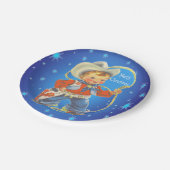 小さなカウボーイとロープで陽気なクリスマス ペーパープレート (アングル)