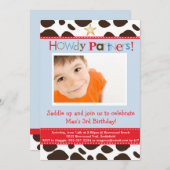 小さなカウボーイのパーティー招待状 招待状 (正面/裏面)