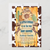 小さなカウボーイのロデオ馬の西ベビーシャワー 招待状 (正面)