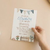 小さなカウボーイのロデオ ブラウン ウェスト ベイビー シャワー 招待状