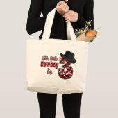 小さなカウボーイの三歳の誕生日 ラージトートバッグ (正面(商品))