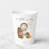 小さなカウボーイの水色クマ赤ちゃんシャワーPa 紙コップ (裏面)