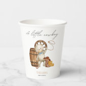 小さなカウボーイの水色クマ赤ちゃんシャワーPa 紙コップ (正面)