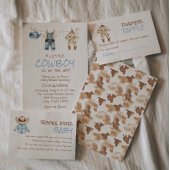 小さなカウボーイの物干し青い西ベビーシャワー 招待状