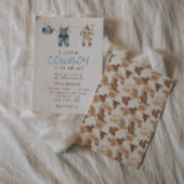 小さなカウボーイの物干し青い西ベビーシャワー 招待状