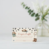 小さなカウボーイの赤ちゃんシャワーおむつラッフルカード エンクロージャーカード (スタンド正面)