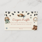 小さなカウボーイの赤ちゃんシャワーおむつラッフルカード エンクロージャーカード (正面)