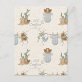 小さなカウボーイの赤ちゃんシャワーのゲーム エンクロージャーカード (裏面)