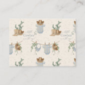 小さなカウボーイの赤ちゃんシャワーベビー エンクロージャーカード (裏面)