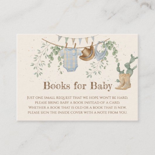 小さなカウボーイの赤ちゃんシャワーベビー エンクロージャーカード (正面)