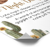 小さなカウボーイの赤ちゃんシャワー夜遅くのおむつ ポスター (角)