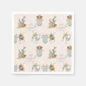 小さなカウボーイの赤ちゃんシャワー スタンダードカクテルナプキン (正面)