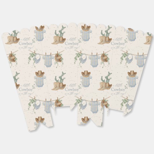 小さなカウボーイの赤ちゃんシャワー フェイバーボックス (見開き)