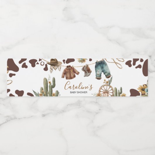 小さなカウボーイの赤ちゃんシャワー ペットボトルラベル (シングルラベル)