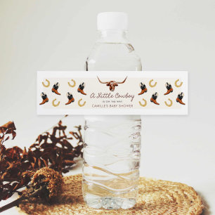 小さなカウボーイの赤ちゃんシャワー ペットボトルラベル
