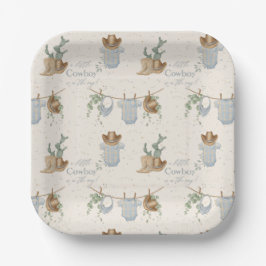 小さなカウボーイの赤ちゃんシャワー ペーパープレート