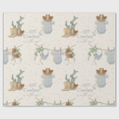 小さなカウボーイの赤ちゃんシャワー ラッピングペーパー (フラット)