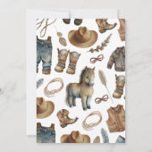 小さなカウボーイの赤ちゃんシャワー 招待状 (裏面)