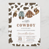 小さなカウボーイの赤ちゃんシャワー 招待状 (正面/裏面)
