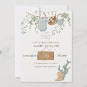 小さなカウボーイの赤ちゃんシャワー 招待状 (正面)