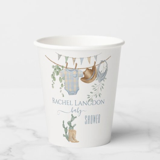 小さなカウボーイの赤ちゃんシャワー 紙コップ (正面)