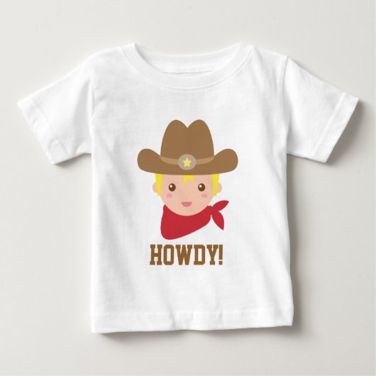小さなカウボーイの赤ちゃん用おしゃぶり ベビーTシャツ (正面)