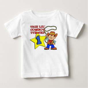 小さなカウボーイの1歳誕生日 ベビーTシャツ