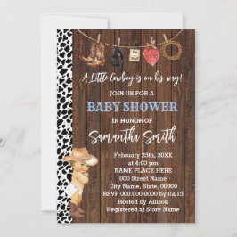 小さなカウボーイは彼の方法は西部の赤ちゃんシャワー 招待状